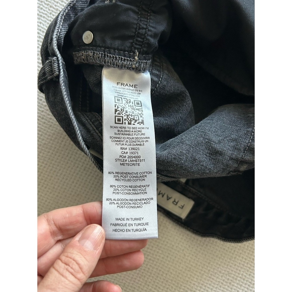 FRAME Women's Jeans "The Straight" Black Denim Size 32 - Picture 6 of 7